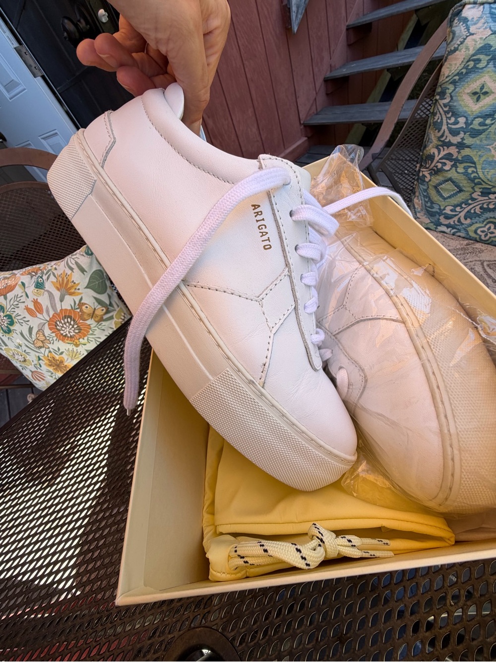 Axel Arigato White Leather Low-Top Sneakers - Picture 6 of 7